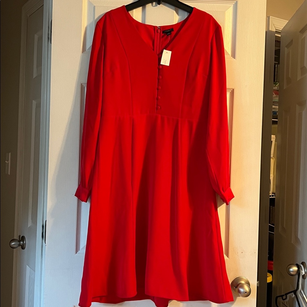 Ann Taylor Red Midi Dress
